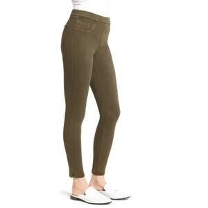 Spanx Olive Green Jeanish Compression Waist Skinny Jeans Size Medium